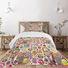 Cartoon Flying Animals Bedspread Set