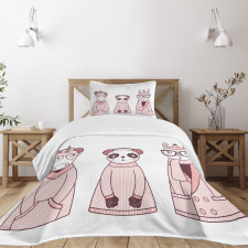 Cartoon Winter Animals Bedspread Set
