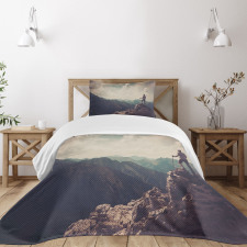 Woman Hiker on Top Bedspread Set