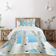 Seasonal Snow Forest Bedspread Set