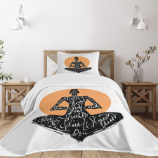 Meditating Lady Lotus Bedspread Set