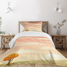 Lonely Tree Rural Field Bedspread Set