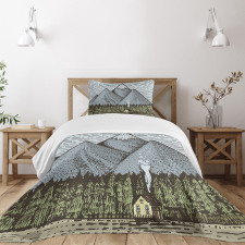 Sketchy Countryside Bedspread Set