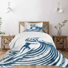 Riding a Big Wave Art Bedspread Set