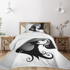 Abstract Glamor Woman Bedspread Set