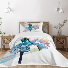 Shopping Woman Art Bedspread Set