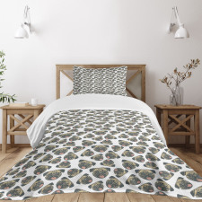 Cheerful Dogs Grunge Effect Bedspread Set