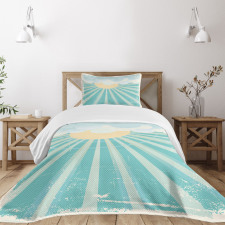 Sun Rays Clouds Bedspread Set