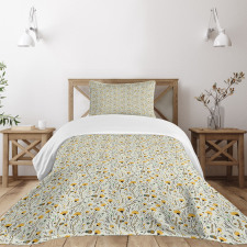 Yellow Spring Flowers Bedspread Set