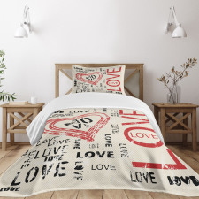 Vintage Love Lettering Bedspread Set