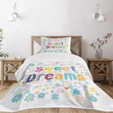 Calligraphy and Swirls Bedspread Set