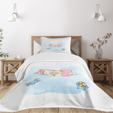 Cartoon Girl Toys Bedspread Set