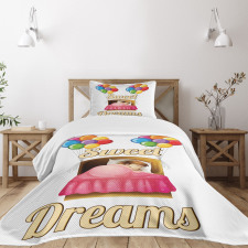 Cartoon Girl Night Bedspread Set