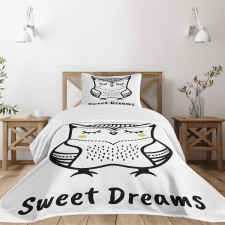 Doodle Style Owl Bedspread Set