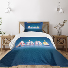 Birthday Candles Name Bedspread Set