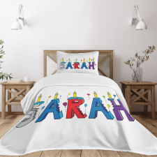 Birthday Girl Name Design Bedspread Set