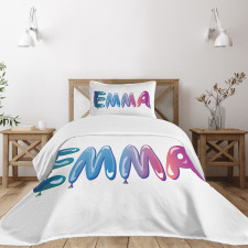 Feminine Balloon Name Bedspread Set