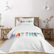 Colorful Baby Name Bedspread Set