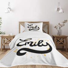 Modern Calligraphic Font Bedspread Set