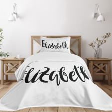 Monochrome Letters Bedspread Set