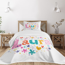 Vintage Doodle Flowers Bedspread Set