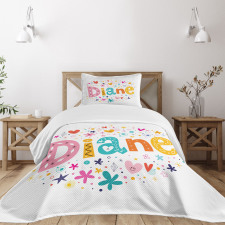 Baby Girl Name Bedspread Set