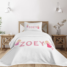 Feminine Baby Girl Name Bedspread Set