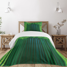 Green Leafy Branches Bedspread Set