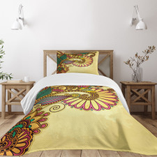 Blooming Colorful Petals Bedspread Set
