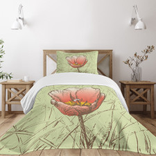 Romantic Flower Sketch Bedspread Set