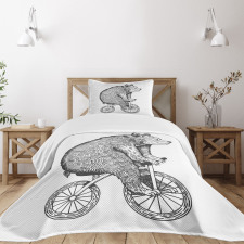 Funny Circus Bear Art Bedspread Set