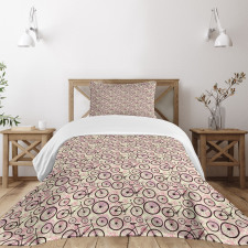 Pink Flowers Doodle Bedspread Set