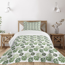 Tropical Jungle Leaves Bedspread Set