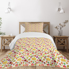Colorful Leafage Woodland Bedspread Set