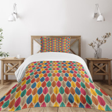 Fallen Leaves Colorful Bedspread Set