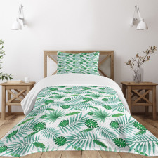 Watercolor Leafage Bedspread Set