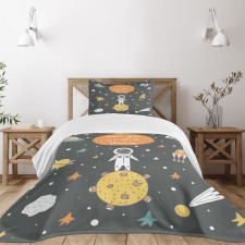 Doodle Astronaut Bedspread Set