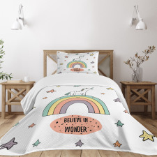 Rainbow Colorful Stars Bedspread Set