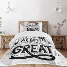 Monochrome Slogan Design Bedspread Set