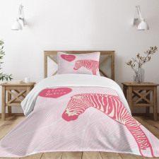 I Love Zebras Words Bedspread Set