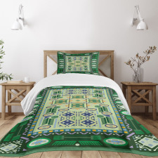 Oriental Shapes Pattern Bedspread Set