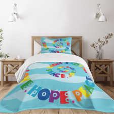 Love Hope Peace Joy Words Bedspread Set
