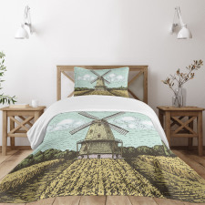 Windmill and Farmland Bedspread Set