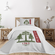 Coniferous Tree Sketch Bedspread Set