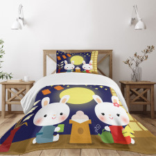 Tsukimi Festival Bunnies Bedspread Set