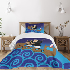 Captain on a Ship Bedspread Set