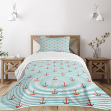 Pastel Stripes Naval Bedspread Set