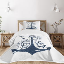 Sea Words Monochrome Bedspread Set