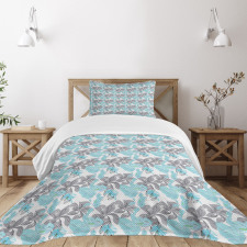 Flowers and Foliage Bedspread Set