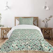 Grunge Zigzag Design Bedspread Set